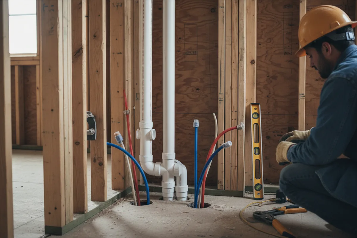 Drain and supply rough-in during Leak Detection in Mechanicsville